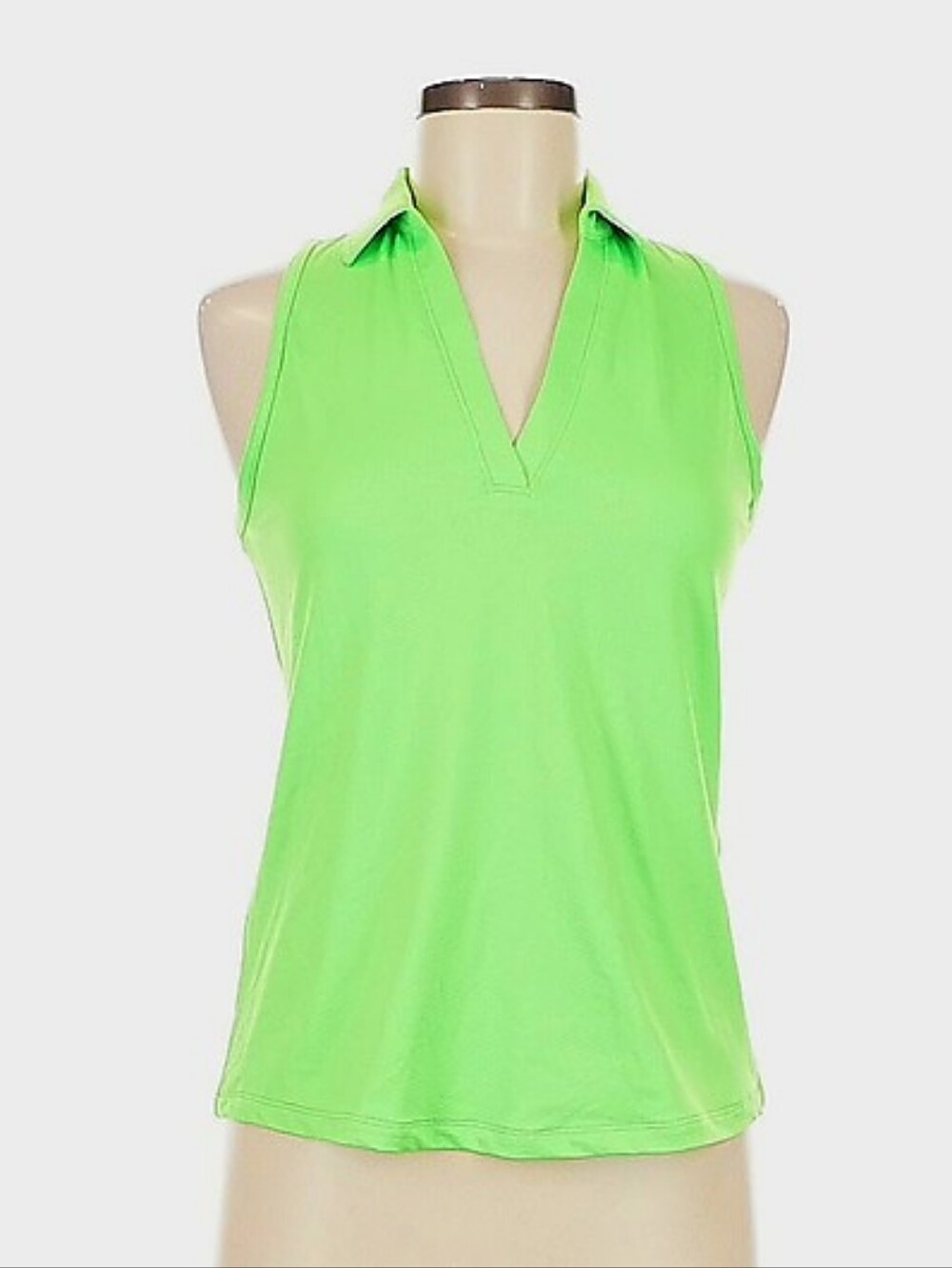 Jofit Sleeveless Vibrant, Neon Lime Green 1/4 zip Golf Pickleball Top. Med. EUC!